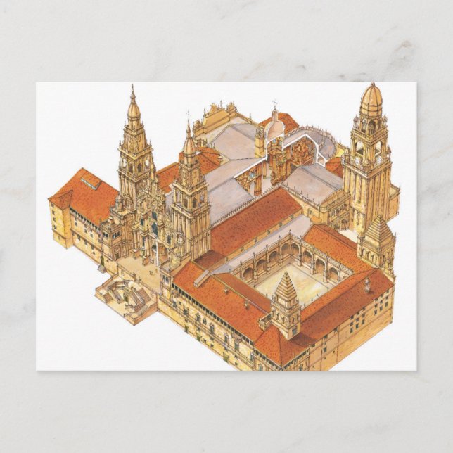 Postal Catedral de Santiago de Compostela España (Anverso)