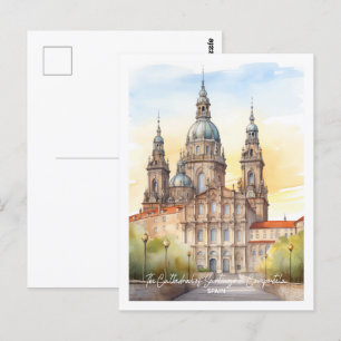 Postal Catedral de Santiago España Famoso lugar de viaje