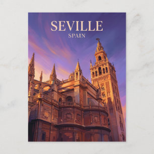 Postal Catedral de Sevilla y Torre Giralda España