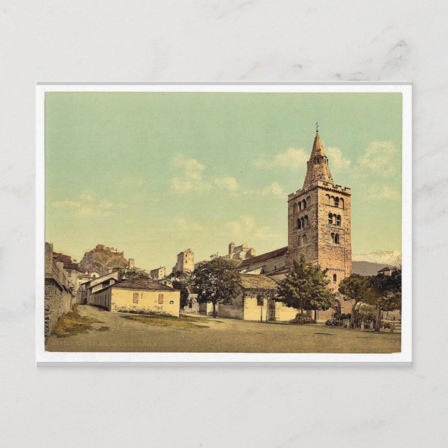 Postal Catedral de Sion, Valais, Suiza (Anverso)