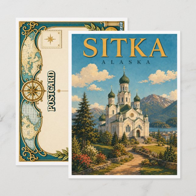 Postal Catedral de Sitka Alaska GeoSaga (Anverso / Reverso)