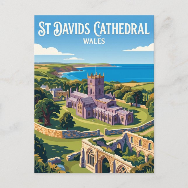 Postal Catedral de St Davids Gales (Anverso)