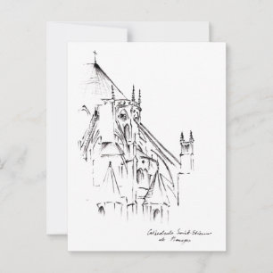 Postal Catedral de St. Etienne, Bourges France Urban Sket