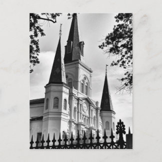 Postal Catedral de St. Louis en blanco y negro Nueva Orle