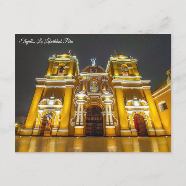 Postal Catedral de Trujillo, Perú (Anverso)