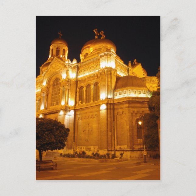 Postal Catedral de Varna de Noche (Anverso)