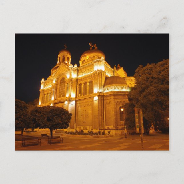 Postal Catedral de Varna de Noche (Anverso)