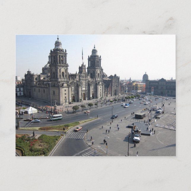 Postal Catedral de Zócalo de Postcard, Ciudad de México (Anverso)