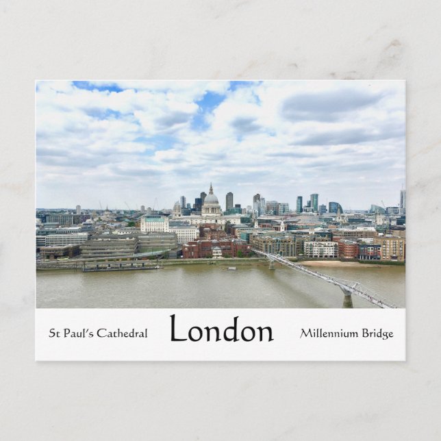 Postal Catedral del Támesis de Inglaterra y San Pablo de  (Anverso)