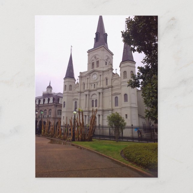 Postal Catedral En Lluvia, Nueva Orleans (Anverso)
