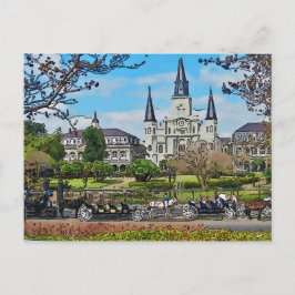 Postal Catedral, Jackson Square, , Poster de Nueva Orlean