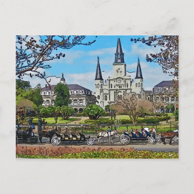 Postal Catedral, Jackson Square, , Poster de Nueva Orlean (Anverso)