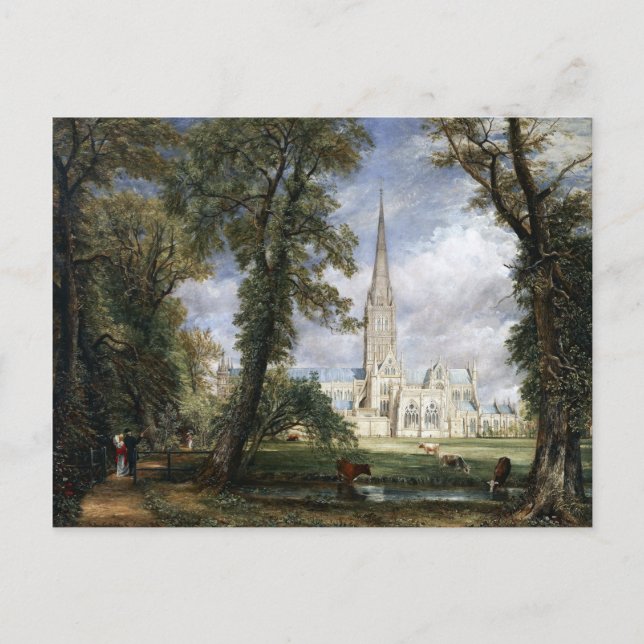 Postal Catedral John Constable Salisbury del Obispo (Anverso)