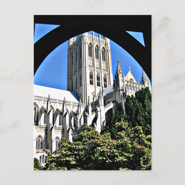 Postal Catedral Nacional de Washington a través del arco (Anverso)