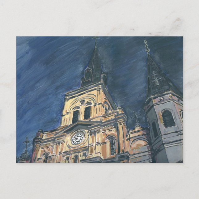 Postal Catedral Nocturna, Barrio Francés (Anverso)