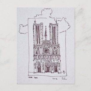 Postal Catedral Notre-Dame de París Isla de la Cité