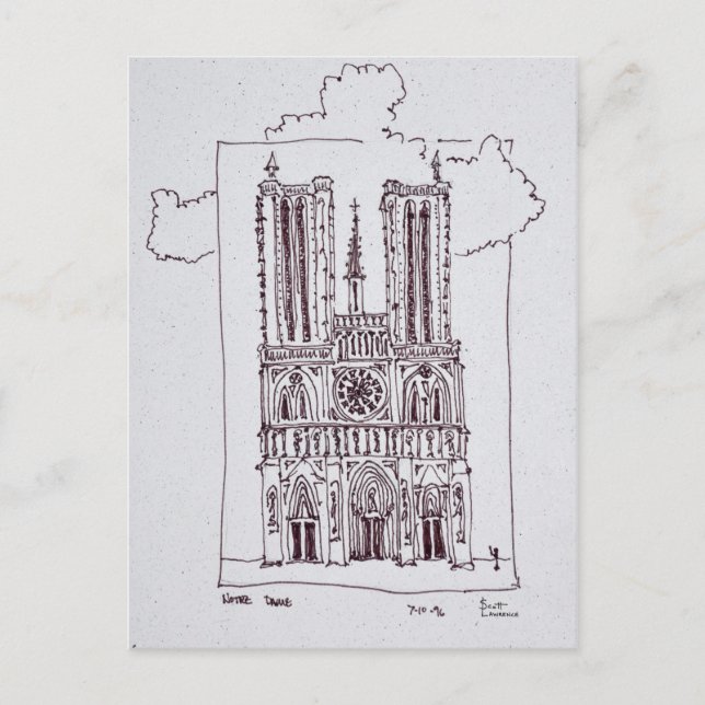 Postal Catedral Notre-Dame de París | Isla de la Cité (Anverso)