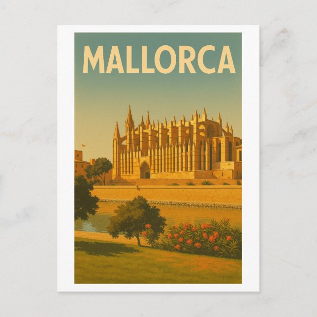 Postal Catedral Retro de Mallorca (Anverso)