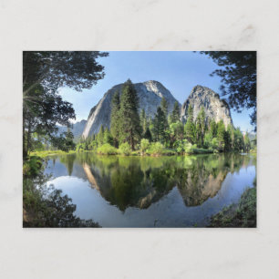 Postal Catedral Roca sobre el río Merced - Yosemite