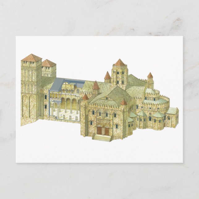 Postal Catedral románica de Santiago de Compostela. 3 (Anverso)