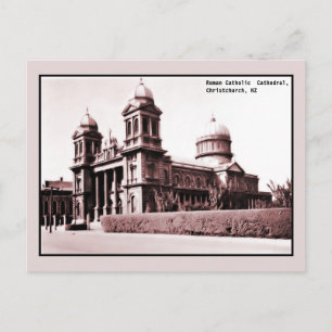 Postal catedral vintage Christchurch Nueva Zelanda