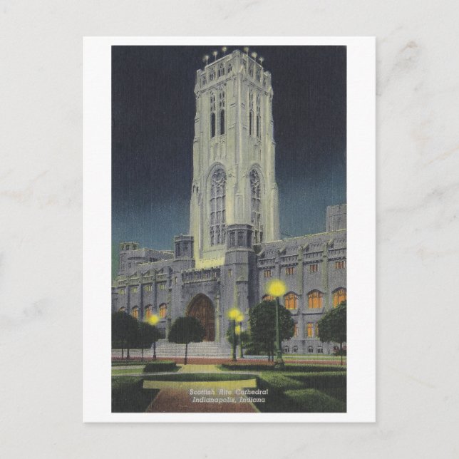 Postal Catedral Vintage Scottish Rite, Indianapolis (Anverso)