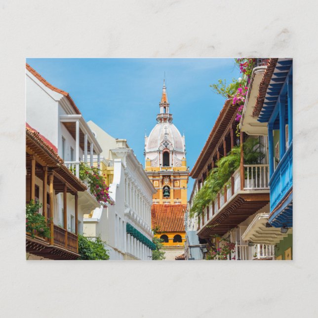 Postal Catedral y balcones (Anverso)