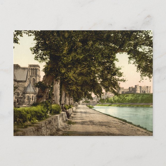 Postal Catedral y Castillo, Inverness, Escocia (Anverso)