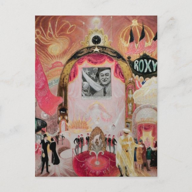Postal Catedrales de Broadway por Florine Stettheimer (Anverso)