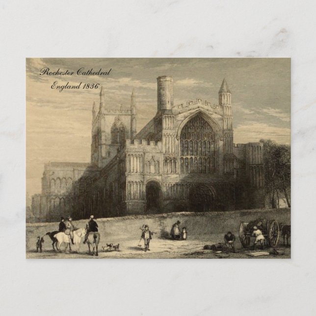 Postal Catedrales de Inglaterra Series: Rochester 1836 (Anverso)