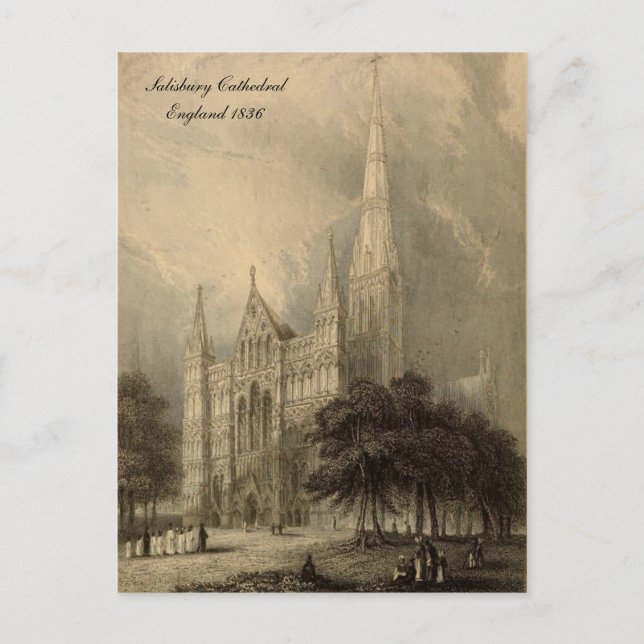 Postal Catedrales de Inglaterra Series: Salisbury 1836 (Anverso)