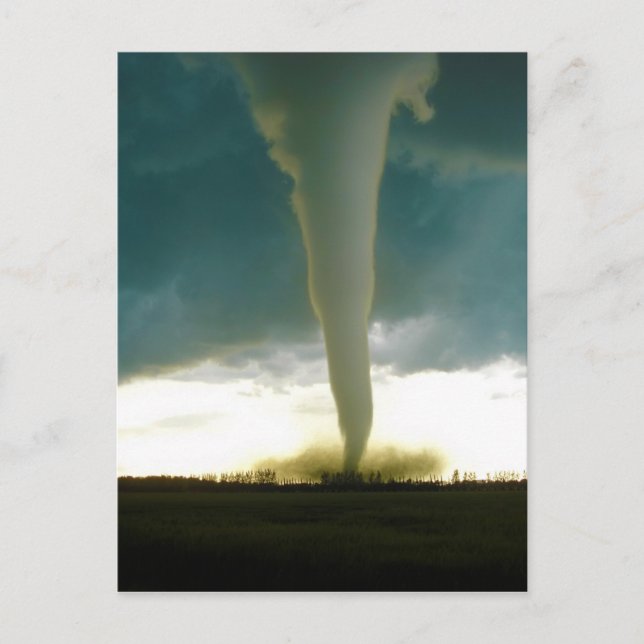 Postal Categoría F5 Tornado Acercándose a Elie Manitoba (Anverso)