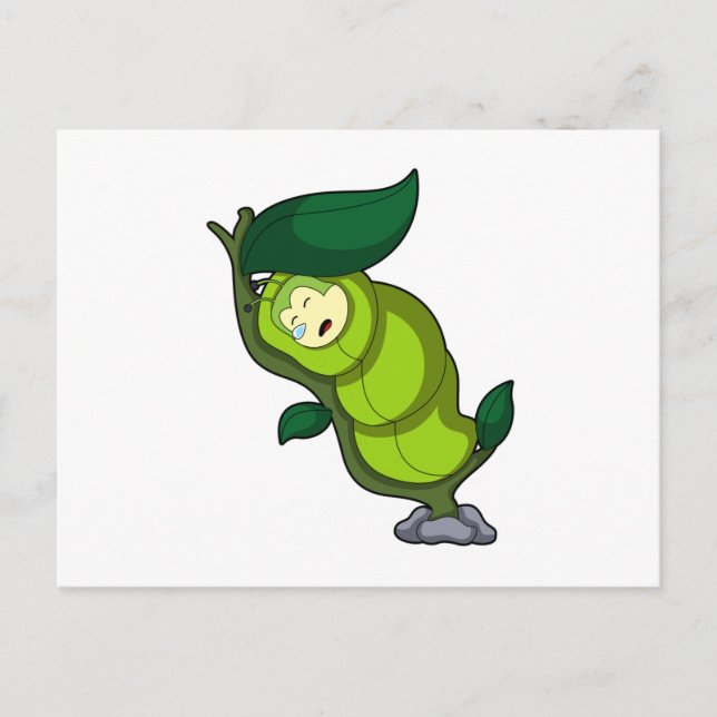 Postal Caterpillar at Sleeping with Leaf (Anverso)