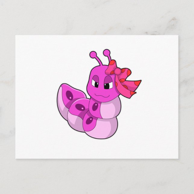 Postal Caterpillar como Chica con Ribbon (Anverso)