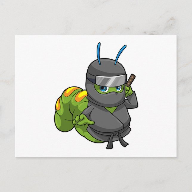 Postal Caterpillar como Ninja con espada (Anverso)