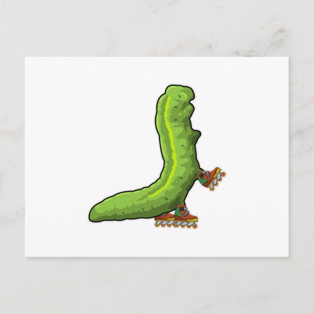 Postal Caterpillar como patinador en línea con patines en (Anverso)