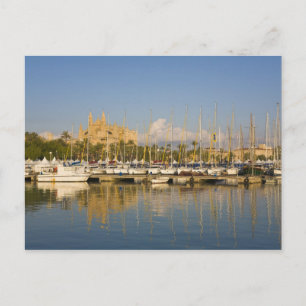 Postal Cathedral and marina, Palma, Mallorca, Spain