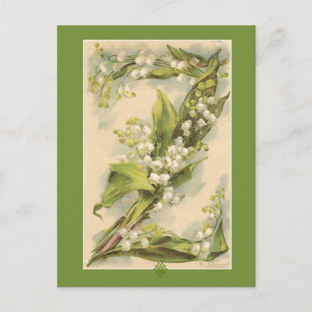 Postal Catherine Klein Flor Alphabet Z Lily del Valle (Anverso)