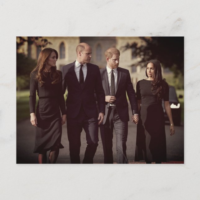 Postal Catherine William Harry Meghan Long Walk 2022 (Anverso)