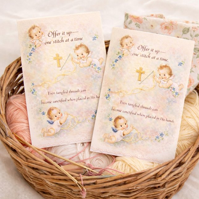 Postal Catholic Knitter, Homemaker Embroidery Sewing (Subido por el creador)