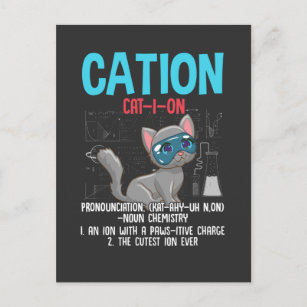 Postal Cation Element Cat Lover, científico de química di