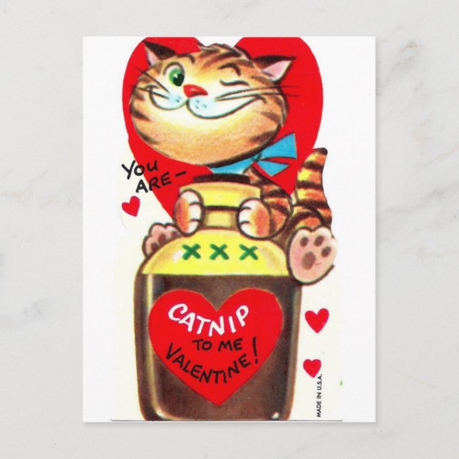 Postal Catnip Vintage Valentine (Anverso)