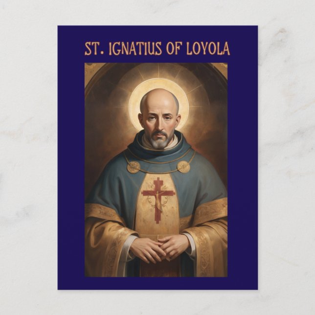 Postal Católica romana de San Ignacio de Loyola (Anverso)