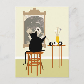 Postal CatPaintingDog