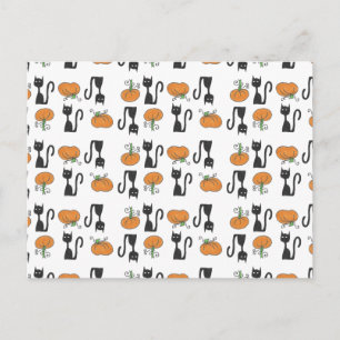 Postal Cats and Pumpkins Postcard