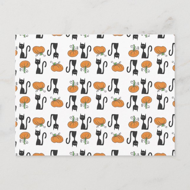Postal Cats and Pumpkins Postcard (Anverso)