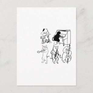 Postal Cats Cats Jazz Music Funny Kitty Personalizado