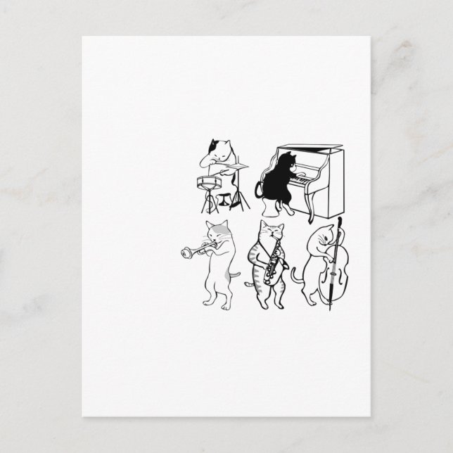 Postal Cats Cats Jazz Music Funny Kitty Personalizado (Anverso)