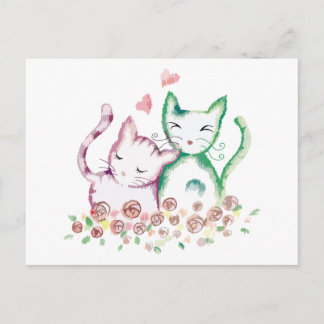 Postal Cats de amor