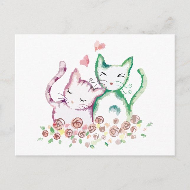 Postal Cats de amor (Anverso)